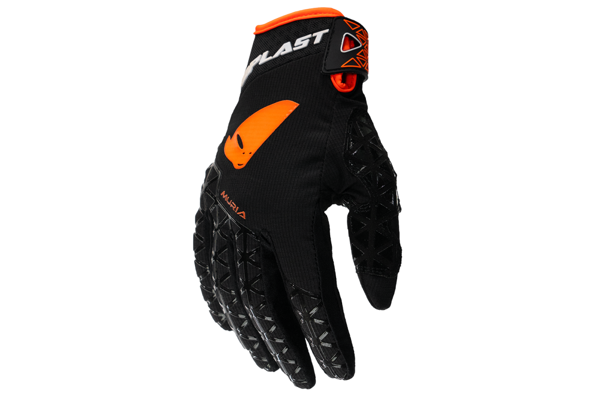 Guantes para motocross UFO Muria negro naranja ligeros y ventilados para enduro y off-road
