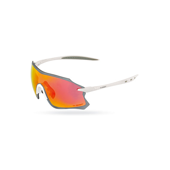 Lentes de ciclismo GIST Pack blanco con rojo de cobertura total y protección UV400