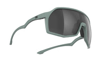 Vista frontal de los lentes Rudy Project Thunder Verde Sage Mate con Smoke Black