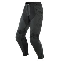 Pantalón para moto Dainese Pony 3 S/T de piel negro mate con protección certificada para conducción deportiva