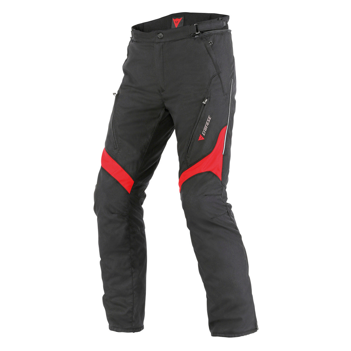 Pantalón para moto Dainese Tempest D-Dry negro rojo impermeable para touring y carretera