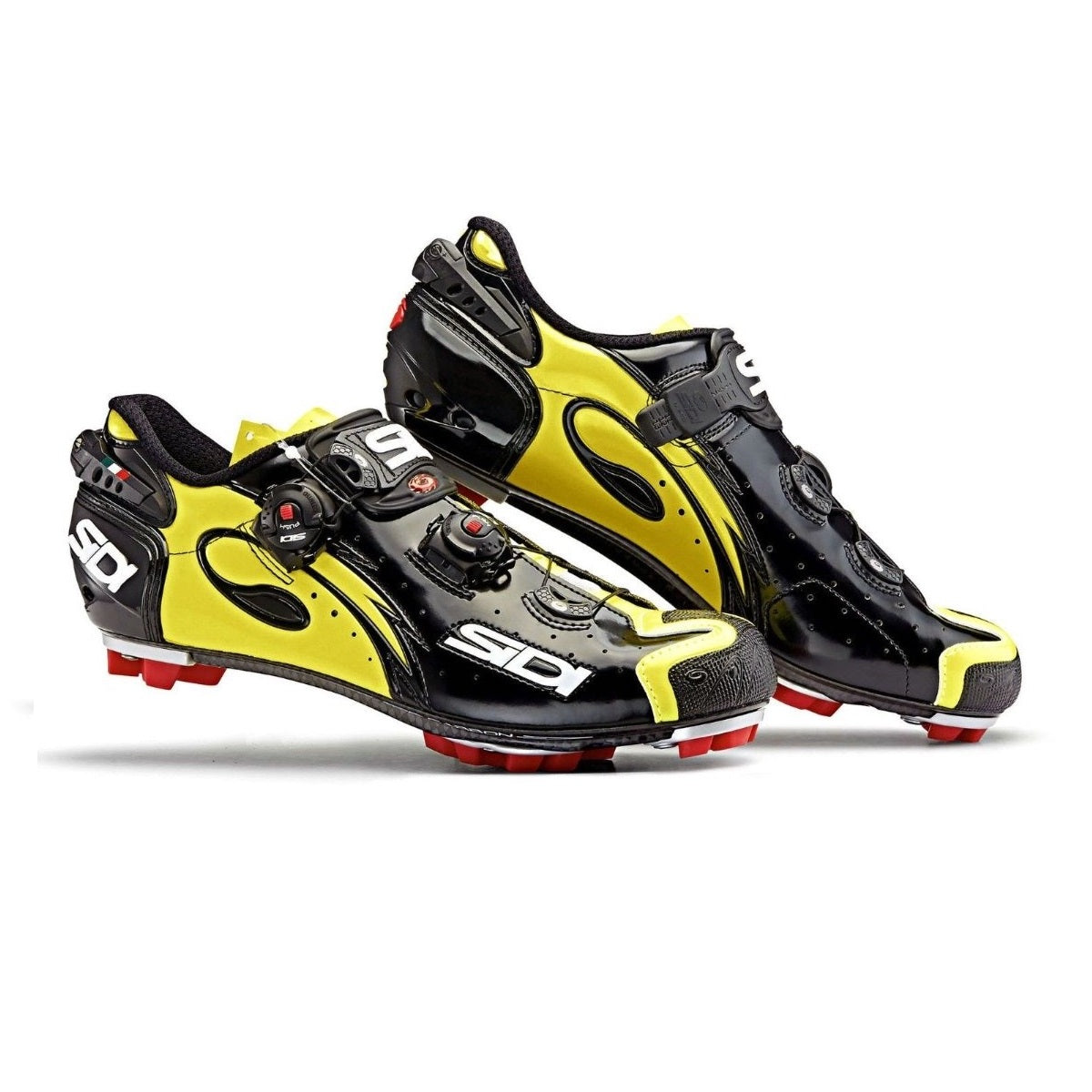 Zapatillas de ciclismo Sidi MTB Drako Carbon SRS Black Yellow Fluo compatibles con SPD