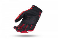 Palma Clarino de alta sensibilidad en guantes para motocross UFO Blaze rojo