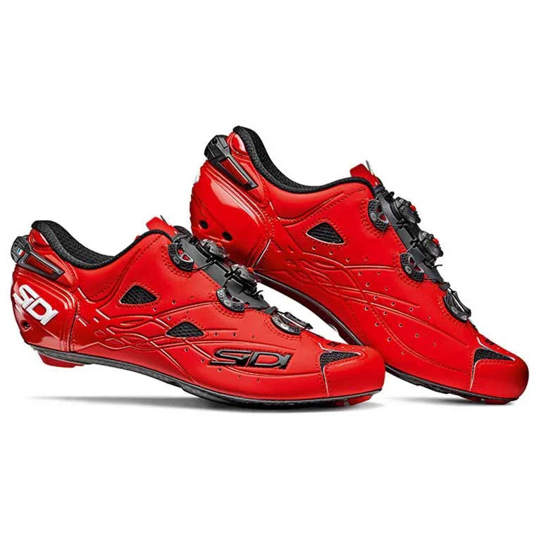 Zapatillas de ciclismo Sidi Shot Matte rojas con suela de carbono
