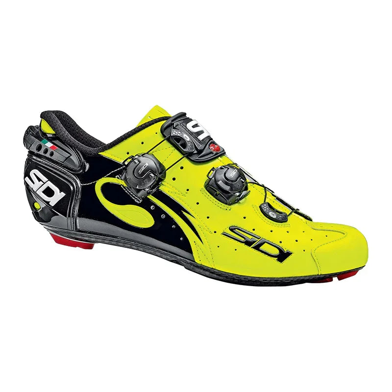 Zapatillas de ciclismo Sidi Wire Carbon Lucido amarillo flúor negro con suela de carbono