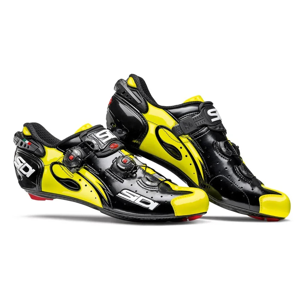 Zapatillas de ciclismo Sidi Wire Carbon negro amarillo con suela de carbono